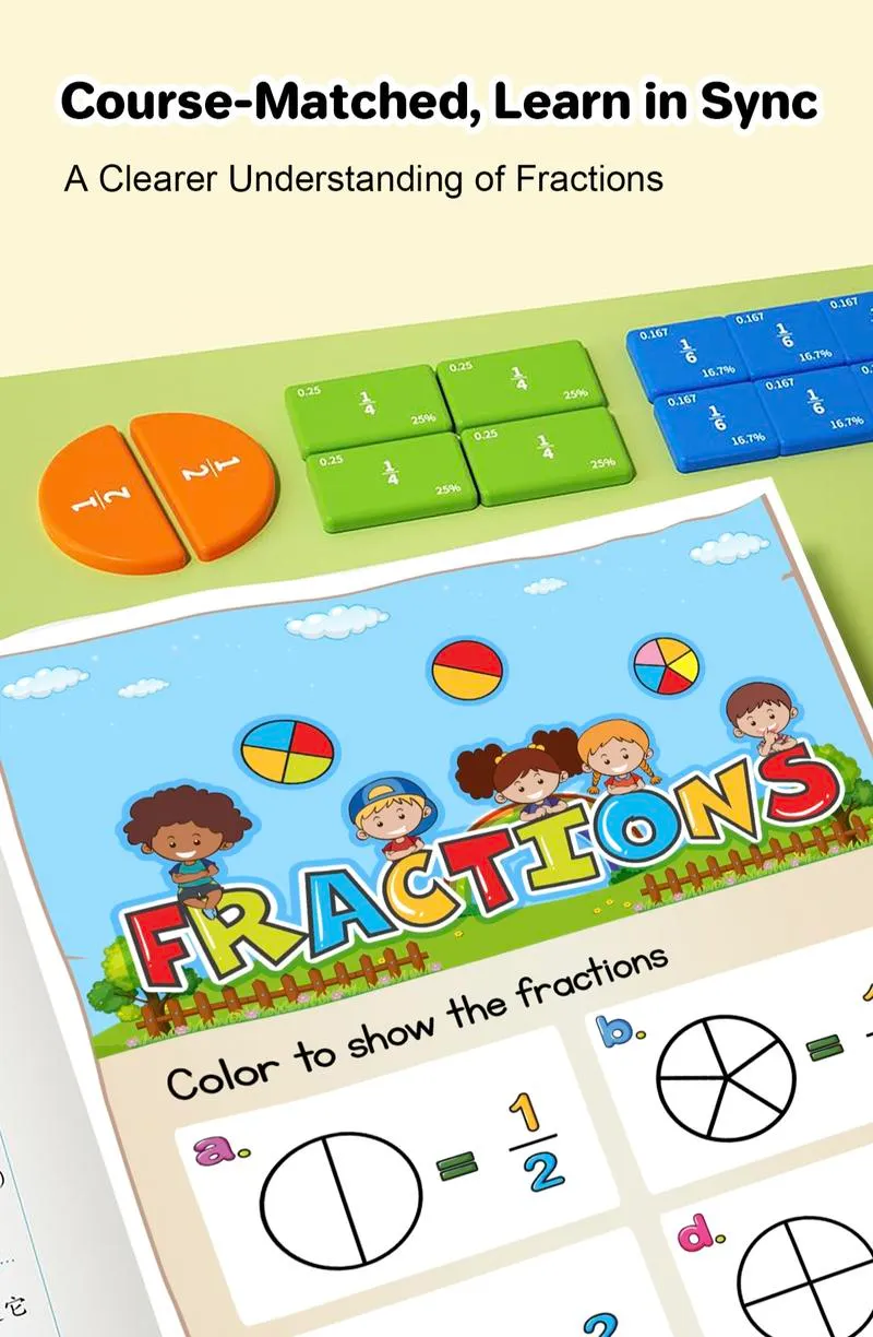 Magnetic Fraction Demonstration Book – Visual Math Manipulatives with Tiles & Circles, Educational Toy for Kids, Montessori Homeschool Supplies and Interactive Math Teaching Aid for Preschool Learning Magnetic Fraction Demonstration Book – Visual Math Manipulatives with Tiles & Circles, Educational Toy for Kids, Montessori Homeschool Supplies and Interactive Math Teaching Aid for Preschool Learning